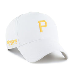Pittsburgh Pirates Foundational Pinch Offside Adjustable Hat - White | 47 brand