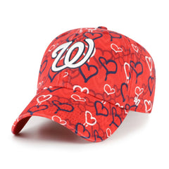 Washington Nationals Girls Youth Mural Clean Up Adjustable Hat - Red | 47 brand