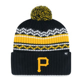 Pittsburgh Pirates Youth Polar Vortex Cuffed Knit Hat with Pom - Black | 47 brand