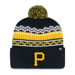 Pittsburgh Pirates Youth Polar Vortex Cuffed Knit Hat with Pom - Black | 47 brand