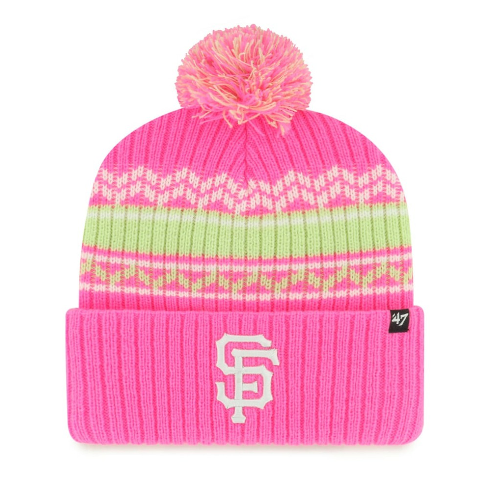 San Francisco Giants Youth Polar Vortex Cuffed Knit Hat with Pom - Pink | 47 brand