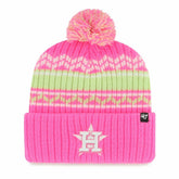 Houston Astros Youth Polar Vortex Cuffed Knit Hat with Pom - Pink | 47 brand