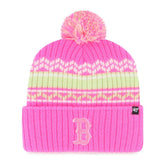 Boston Red Sox Youth Polar Vortex Cuffed Knit Hat with Pom - Pink | 47 brand
