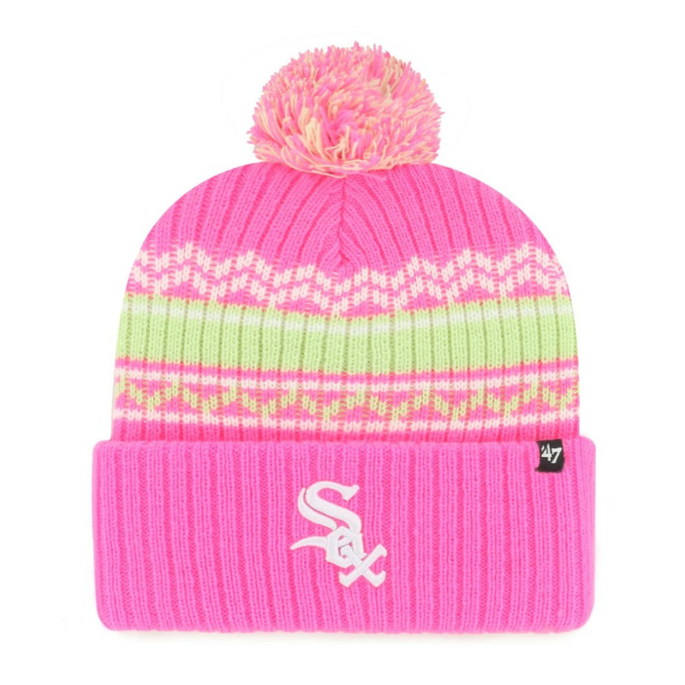 Chicago White Sox Youth Polar Vortex Cuffed Knit Hat with Pom - Pink | 47 brand