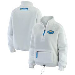 Los Angeles Chargers WEAR by Erin Andrews Women's Polar Fleece Half-Zip Jacket - White for sale