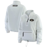 New Orleans Saints WEAR by Erin Andrews Women's Polar Fleece Half-Zip Jacket - White sale
