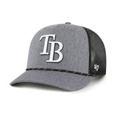Tampa Bay Rays Carbon Rope Trucker Adjustable Hat - Charcoal | 47 brand