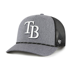 Tampa Bay Rays Carbon Rope Trucker Adjustable Hat - Charcoal | 47 brand