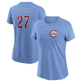 Seiya Suzuki Chicago Cubs Women's Cooperstown Collection Fuse Name & Number T-Shirt - Light Blue | Nike