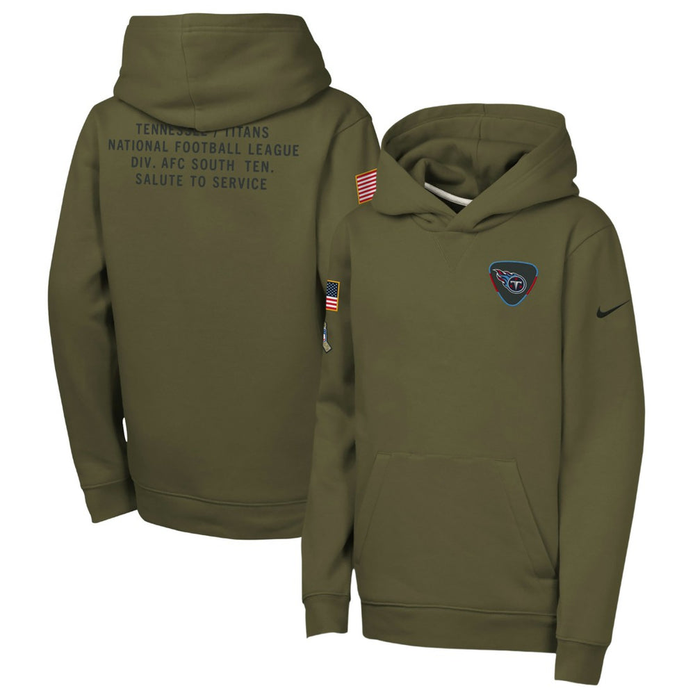Tennessee Titans Youth 2025 Salute to Service Club Fleece Hoodie - Olive | Nike discount