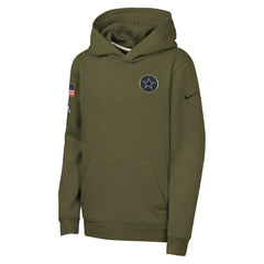 Dallas Cowboys Youth 2025 Salute to Service Club Fleece Hoodie - Olive | Nike outlet