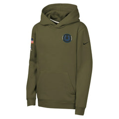 Indianapolis Colts Youth 2025 Salute to Service Club Fleece Hoodie - Olive | Nike for sale