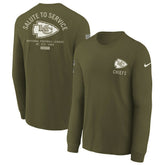 Kansas City Chiefs Youth 2025 Salute to Service Sideline Long Sleeve T-Shirt - Olive | Nike sale