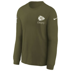 Kansas City Chiefs Youth 2025 Salute to Service Sideline Long Sleeve T-Shirt - Olive | Nike sale