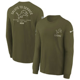 Detroit Lions Youth 2025 Salute to Service Sideline Long Sleeve T-Shirt - Olive | Nike cheap
