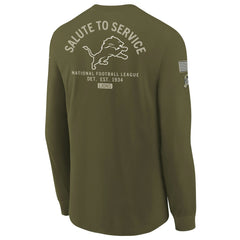 Detroit Lions Youth 2025 Salute to Service Sideline Long Sleeve T-Shirt - Olive | Nike cheap