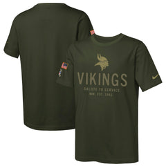 Minnesota Vikings Youth 2025 Salute to Service Sideline Dri-FIT T-Shirt - Olive | Nike on sale