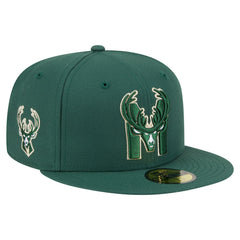 Milwaukee Bucks Deceptor 59FIFTY Fitted Hat - Hunter Green | New Era on sale