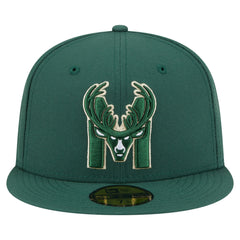 Milwaukee Bucks Deceptor 59FIFTY Fitted Hat - Hunter Green | New Era on sale