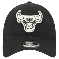 Chicago Bulls Stamp Fabric Applique 9TWENTY Adjustable Hat - Black | New Era sale