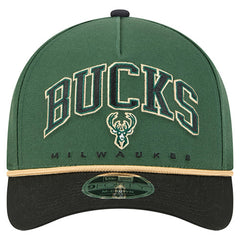 Milwaukee Bucks Bold Arch COOLERA 9FORTY A-Frame M-Crown Adjustable Hat - Hunter Green | New Era shop