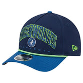 Minnesota Timberwolves Bold Arch COOLERA 9FORTY A-Frame M-Crown Adjustable Hat - Navy | New Era sale
