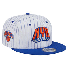 New York Knicks Deceptor Pinstripe 9FIFTY Snapback Hat - White | New Era on sale