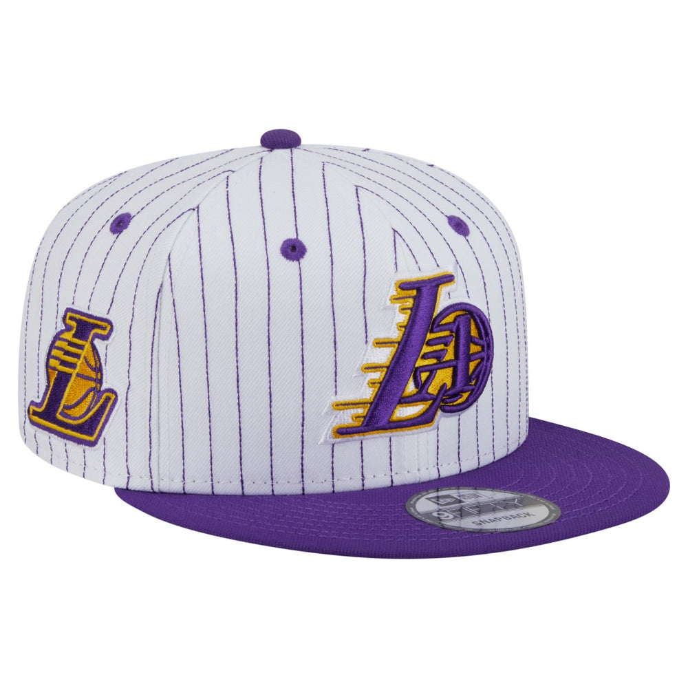 Los Angeles Lakers Deceptor Pinstripe 9FIFTY Snapback Hat - White | New Era online