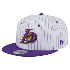 Los Angeles Lakers Deceptor Pinstripe 9FIFTY Snapback Hat - White | New Era online