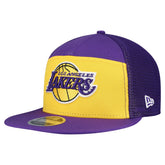 Los Angeles Lakers Outdoor Split Panel 9FIFTY Snapback Hat - Gold/Purple | New Era for sale