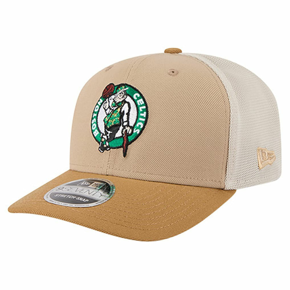 Boston Celtics Two-Tone 9SEVENTY Adjustable Trucker Hat - Tan/Light Brown | New Era online