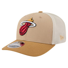 Miami Heat Two-Tone 9SEVENTY Adjustable Trucker Hat - Tan/Light Brown | New Era discount