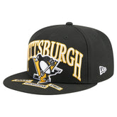 Pittsburgh Penguins New Era Oversized Vintage Arch 59Fifty Fitted Hat Black