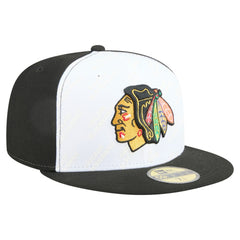 Chicago Blackhawks New Era Repeat Two-Tone 59FIFTY Fitted Hat White/Black
