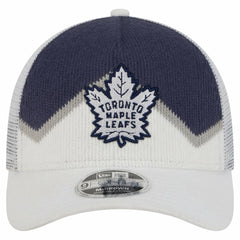 Toronto Maple Leafs New Era Hockey Sock 9FORTY A-Frame M-Crown Adjustable Trucker Hat White/Blue