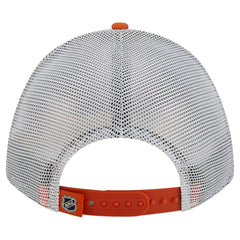 Philadelphia Flyers New Era Hockey Sock 9FORTY A-Frame M-Crown Adjustable Trucker Hat Orange/Black