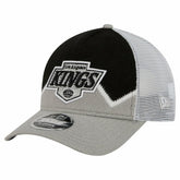 Los Angeles Kings New Era Hockey Sock 9FORTY A-Frame M-Crown Adjustable Trucker Hat Silver/Black