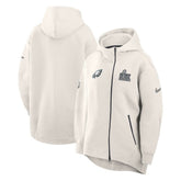 Philadelphia Eagles Women's Super Bowl LIX Opening Night Tech Fleece Full-Zip Hoodie - Cream | Nike discount