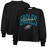 Philadelphia Eagles '47 Women's Plus Size Muse Sydney Long Sleeve T-Shirt - Black for sale
