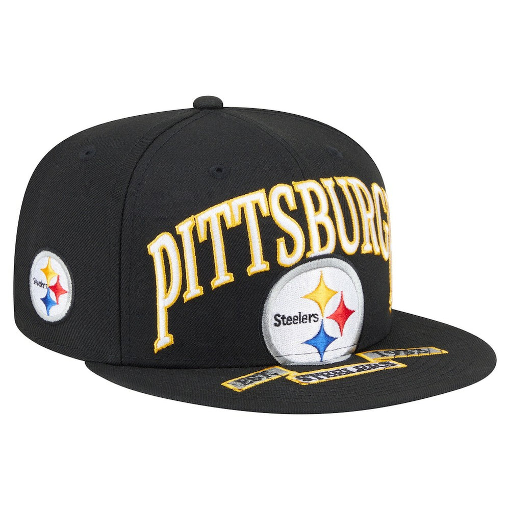 Pittsburgh Steelers New Era Oversized 59FIFTY Fitted Hat - Black cheap