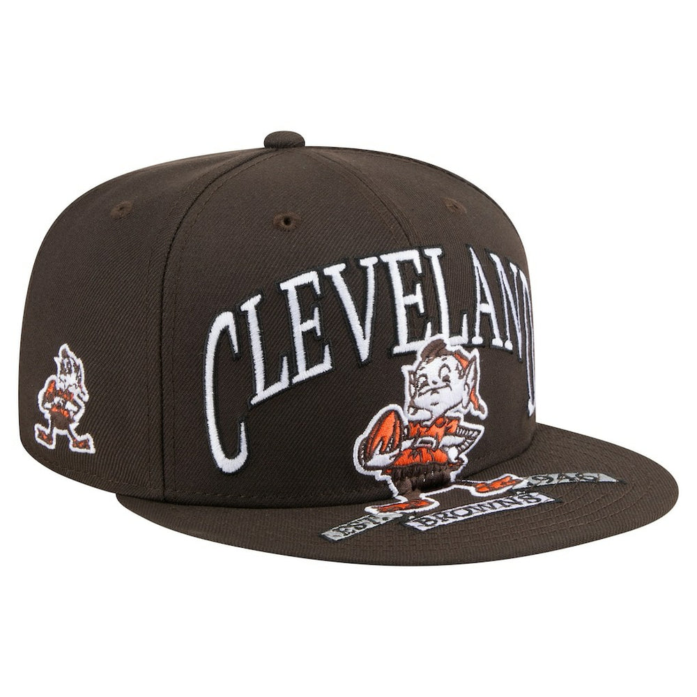 Cleveland Browns New Era Throwback Oversized 59FIFTY Fitted Hat - Brown sale
