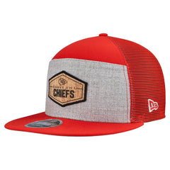 Kansas City Chiefs New Era Cork Split Panel 9FIFTY Trucker Snapback Hat - Gray/Red discount