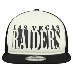 Las Vegas Raiders New Era Cutout A-Frame 9FIFTY Snapback Hat - Cream/Black discount