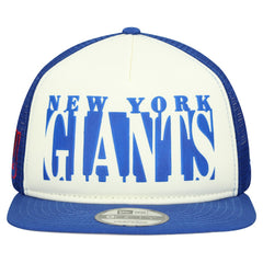 New York Giants New Era Cutout A-Frame 9FIFTY Snapback Hat - Cream/Royal on sale
