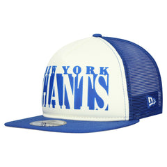 New York Giants New Era Cutout A-Frame 9FIFTY Snapback Hat - Cream/Royal on sale