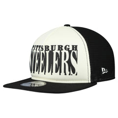 Pittsburgh Steelers New Era Cutout A-Frame 9FIFTY Snapback Hat - Cream/Black outlet
