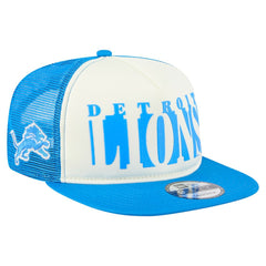 Detroit Lions New Era Cutout A-Frame 9FIFTY Snapback Hat - Cream/Blue sale