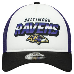 Baltimore Ravens New Era Youth Streak 9FORTY A-Frame Adjustable Hat - White/Black outlet