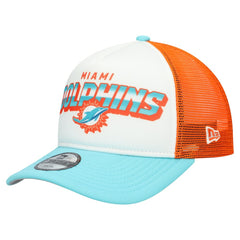 Miami Dolphins New Era Youth Streak 9FORTY A-Frame Adjustable Hat - White/Aqua for sale
