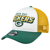 Green Bay Packers New Era Youth Streak 9FORTY A-Frame Adjustable Hat - White/Green on sale